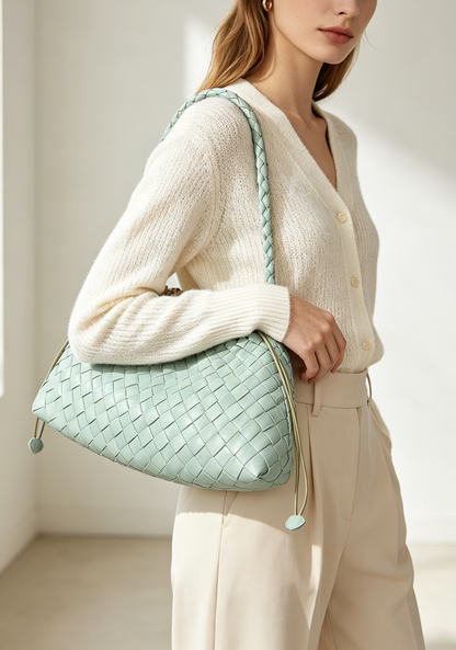 Woven Eco-Leather Shoulder Underarm Bag