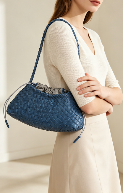 Woven Eco-Leather Shoulder Underarm Bag