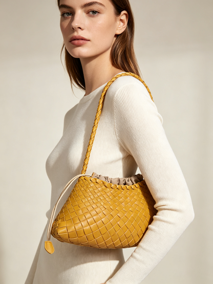 Woven Eco-Leather Shoulder Underarm Bag