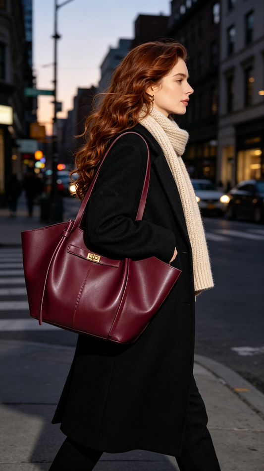 Eco-Friendly PU Batwing Tote Shoulder Bag