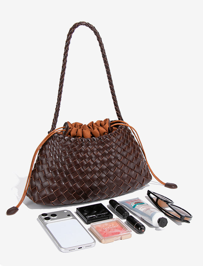 Woven Eco-Leather Shoulder Underarm Bag